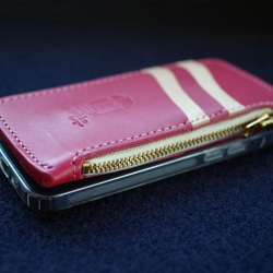 真皮智能手機碎片保護套 Mayakka 粉紅色手工縫製 Nume 皮革天然牛皮 牛皮天然 第7張的照片
