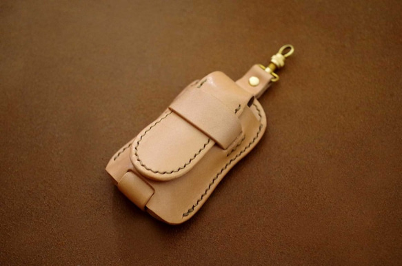 真皮智能鑰匙包（定做） 手工縫製鞣製皮革 第1張的照片