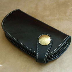 本革ブラックサドルのコンチョ長財布（受注制作） 1枚目の画像