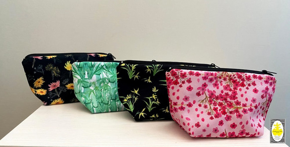 滿版印花, 帆布, 東方四君子, 蘭花, 化妝包 Cosmetic bag, 原創印花設計 第3張的照片