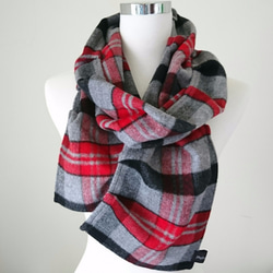冬季格紋摺子圍巾,格子,圍巾,中性,皺褶,精美禮品 第1張的照片