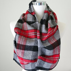 冬季格紋摺子圍巾,格子,圍巾,中性,皺褶,精美禮品 第2張的照片