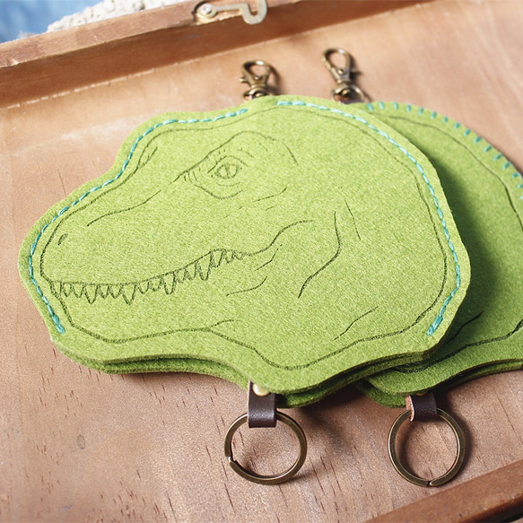 Animal-動物系列-羊毛氈鑰匙包Key sets/羊毛氈鑰匙套 <Dinosaur 恐龍> 第5張的照片