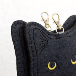 Cat-貓咪系列-羊毛氈鑰匙包Key sets/羊毛氈鑰匙套 <<Black Cat 黑貓>> 第4張的照片