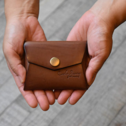 ワイルドカード小さな財布カードホルダーお金手縫いの革の工場は、[アスカー] CarlosHuangをこねます 2枚目の画像