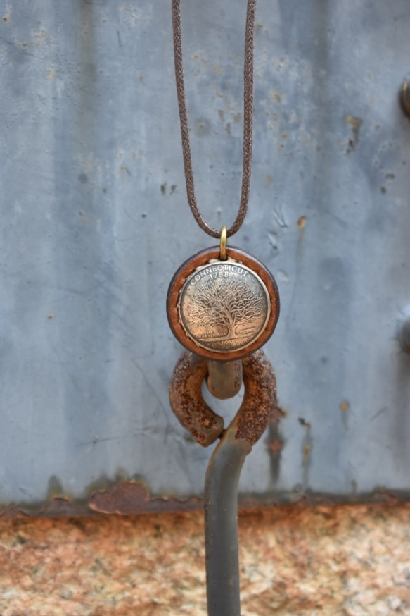 手工真幣項鍊【生命樹】 鑰匙圈 手工縫製【CarlosHuang阿卡】 第2張的照片