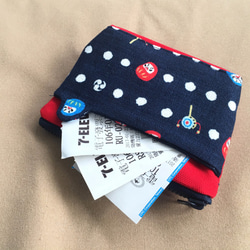 赤と青のモデルに[Creemaギフトシーズン]スタイルのポケット財布/マスコット 5枚目の画像