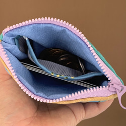 升級版3.0 造型口袋零錢包-青海波鯛魚燒喵喵藍紫 第5張的照片