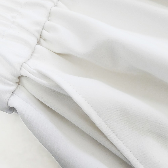 速乾吸水 透けない白 しわになりにくい チノタイプ ロングスカート コットン混 ホワイト ●CECILE● 4枚目の画像