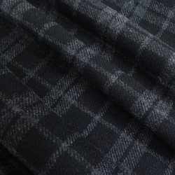 秋冬 ブラック グレー チェック ウール ロングスカート ●BERDA● 5枚目の画像
