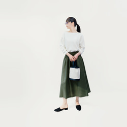 限定1枚SALE★残少 高機能な涼しい素材♪ リネン100％ カーキ ロングスカート ●HELENA-OLIVE● 1枚目の画像