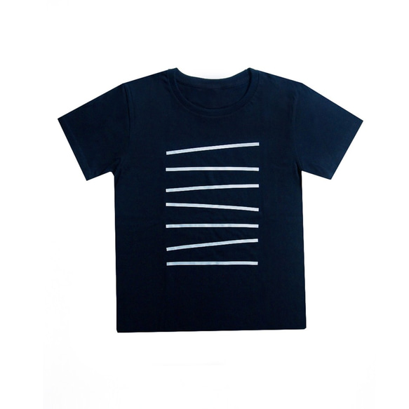 ★大人のPOPなTシャツ ★ボーダー★ 紺×白 ●POMPON-BORDER-NAVY×SNOW● 4枚目の画像