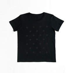 限定２枚★大人のPOPなTシャツ★黒×黒 ドット ●POMPON-DOT-NIGHT×NIGHT●M売切Lのみ 4枚目の画像