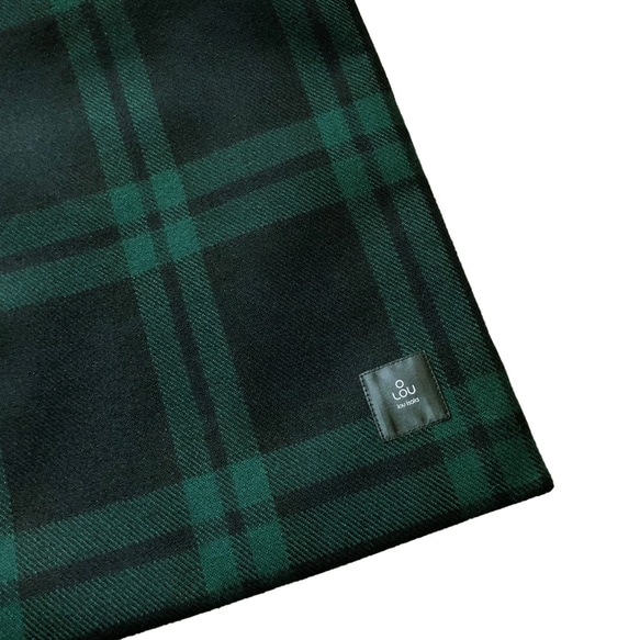 fs リングハンドルバッグ 濃紺×緑 タータンチェック ●ROND-ANNA● 4枚目の画像