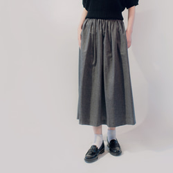 年間OK! 黒×白 ストライプ 綿 ロングスカート ●NICOLE● 4枚目の画像
