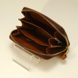 [Kent&#39;s handmade leather]レザージッパー財布ダブルカード収納（キャラメル色） 2枚目の画像