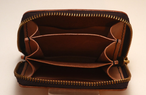 [Kent&#39;s handmade leather]レザージッパー財布ダブルカード収納（キャラメル色） 5枚目の画像