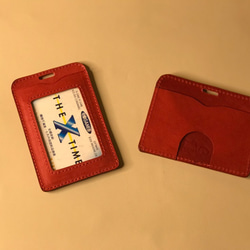 【Kent的手工皮革】植鞣牛皮雙入證件套(紅色) 第3張的照片