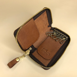 「KENT的手工皮革」植鞣革大容量鑰匙套（深咖色）-現貨 第2張的照片