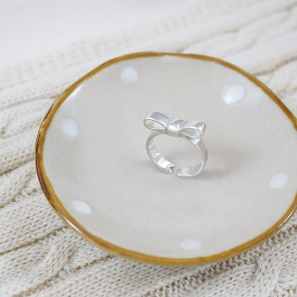 【 Cami Handicraft 】リボン 925スターリングシルバー指輪 2枚目の画像