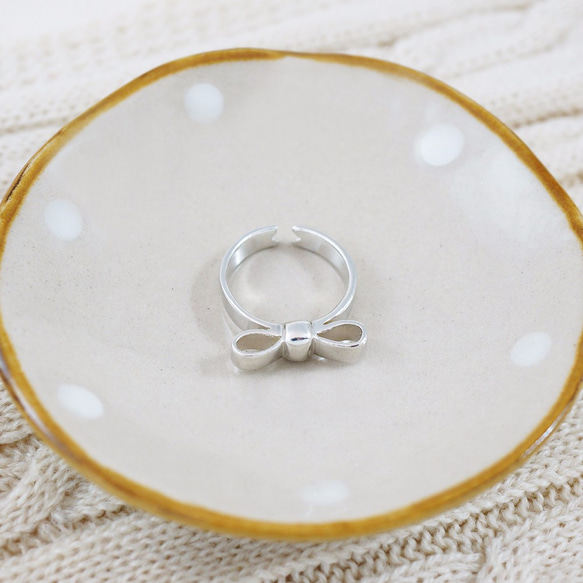 【 Cami Handicraft 】リボン 925スターリングシルバー指輪 5枚目の画像