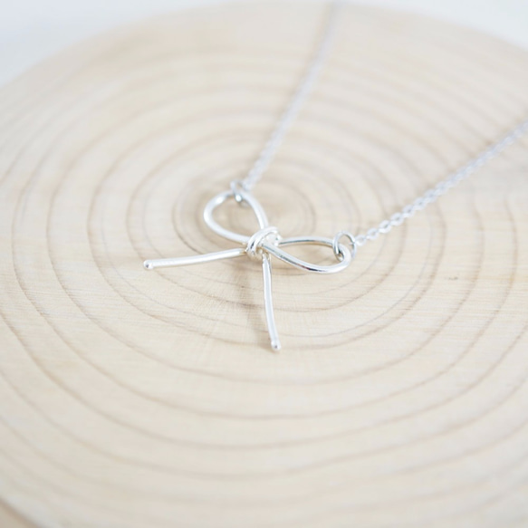 [Cami Handicraft] Bow-Knot Sterling Silver Necklace 1枚目の画像