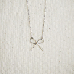 [Cami Handicraft] Bow-Knot Sterling Silver Necklace 4枚目の画像