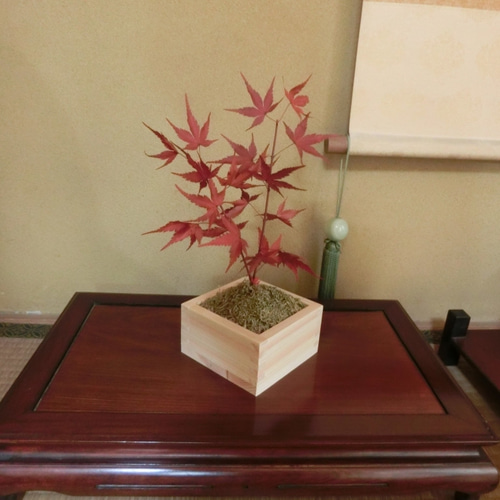 金魚アート 紅葉 もみじ 置物 インテリア プリザーブドフラワー