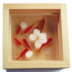 金魚アート 「桜」2 さくら プリザーブドフラワー 【プレゼント付き】還暦 祝い 誕生日 結婚 令和 男性 女性 贈り物 2枚目の画像