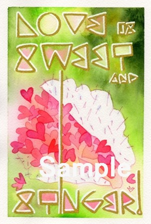 アファメーション・ポストカード３枚セット（送料無料）006『愛は甘くて棘があり』 1枚目の画像