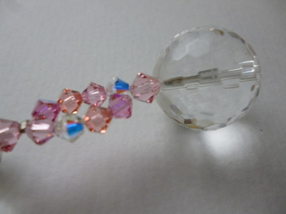 水晶サンキャッチャー室内用　　ピンク（４０ｃｍ～５０ｃｍ）scetpi02 1枚目の画像