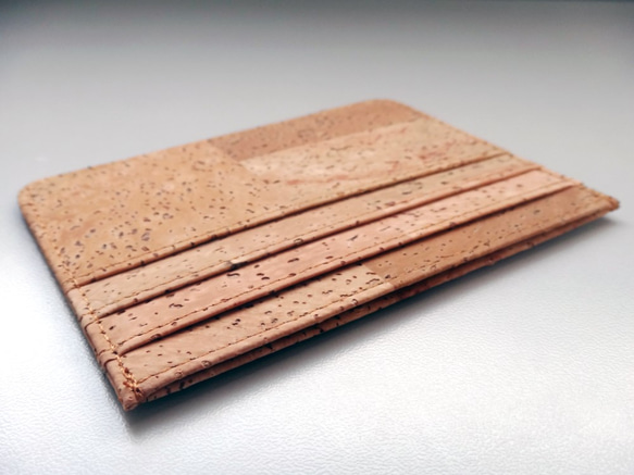 自然主義の自然主義的なコルクの薄いショートカード財布財布 2枚目の画像