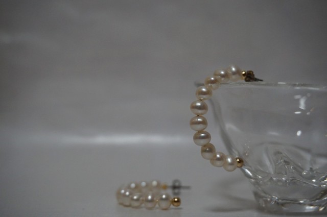 たっぷり淡水パール　フープピアス