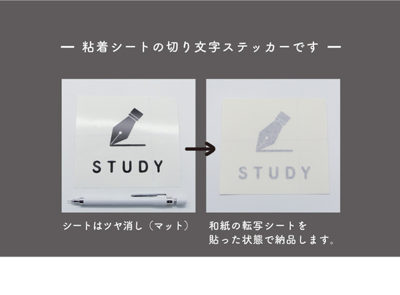 書斎用 (STUDY) サインステッカー 黒or白 4枚目の画像