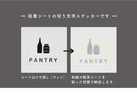 パントリー(PANTRY)用サインステッカー 黒or白 4枚目の画像