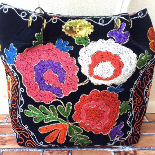 トルコ製ハンドメイド。刺繍かばん トートバッグ From Turkey.hediye