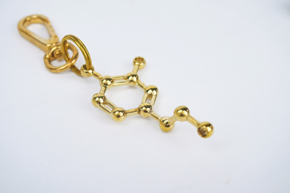 【化學之美】多巴胺 黃銅 鑰匙圈 第1張的照片