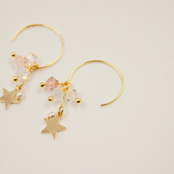 Etoile～星星x施華洛世奇水晶珠耳環Star Pendant x Swarovski Beads Ear Rings 第2張的照片