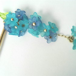ブルー小花のかんざし 2枚目の画像