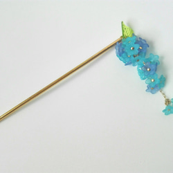 ブルー小花のかんざし 3枚目の画像