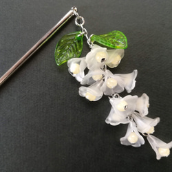 アラゴナイト(天然石)花かんざし・白藤の花 1枚目の画像
