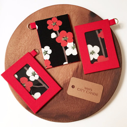 ID Card Holder / Metro Card Holder - Red Plum Blossom 1枚目の画像