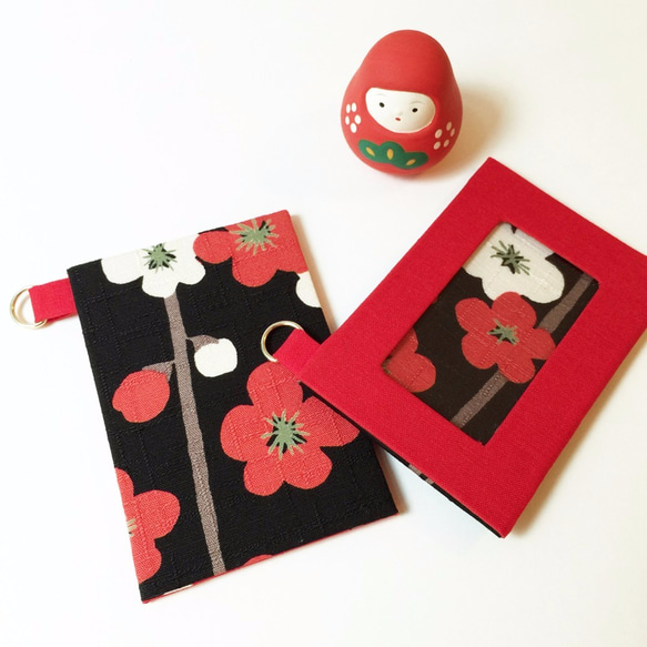 ID Card Holder / Metro Card Holder - Red Plum Blossom 2枚目の画像