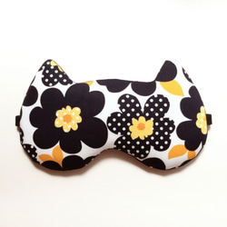 Night Cat Sleep Mask - Black Flower 2枚目の画像