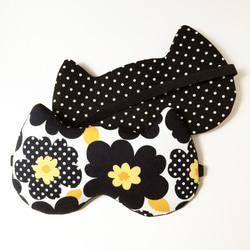 Night Cat Sleep Mask - Black Flower 3枚目の画像