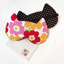 Night Cat Sleep Mask - Red Flower 2枚目の画像