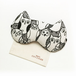 Owl Doodle Sleep Mask - Black 2枚目の画像