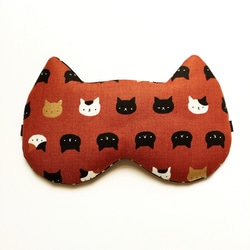 熱賣！『我是夜貓子』頭圍可調整版 睡眠眼罩 / 躲貓貓-紅褐色款 第2張的照片