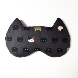 Night Cat Sleep Mask - Dark Grey (Adjustable Elastic Band) 2枚目の画像