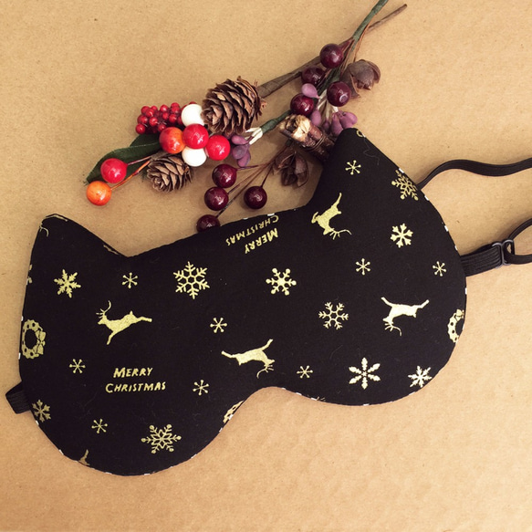 2017 XMAS Collection / Night Cat Sleep Mask - Black 2枚目の画像